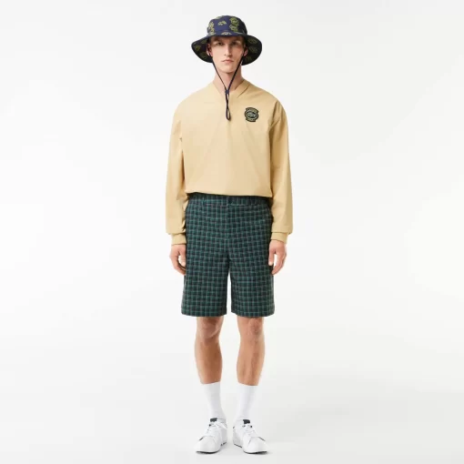 Lacoste Golf-Ultra-Dry Checked Golf Bermuda Shorts