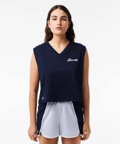 Lacoste Fitness & Training-Ultra-Dry Print Sport Crop Top