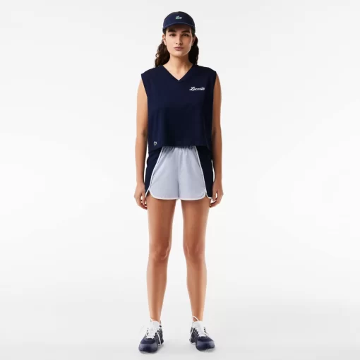 Lacoste Fitness & Training-Ultra-Dry Print Sport Crop Top