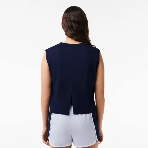 Lacoste Fitness & Training-Ultra-Dry Print Sport Crop Top