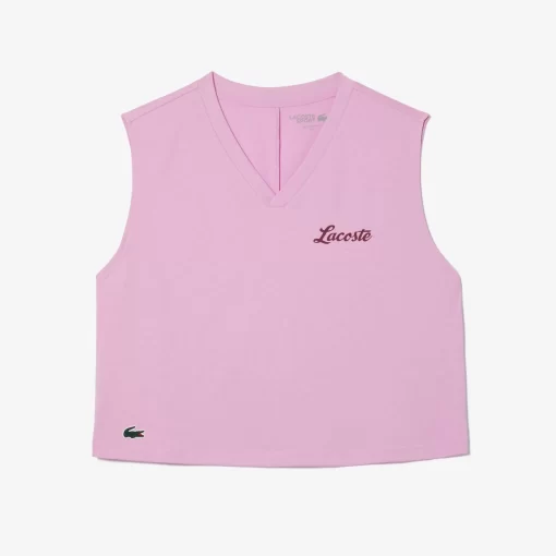 Lacoste Fitness & Training-Ultra-Dry Print Sport Crop Top