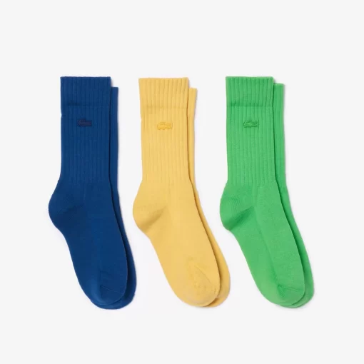 Lacoste Socks-Unisex 3-Pack Organic Cotton Socks