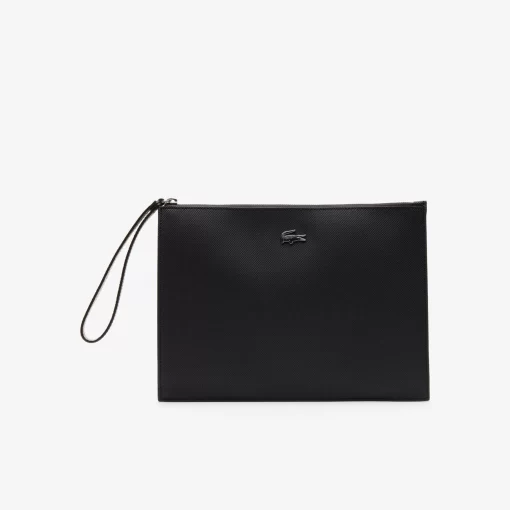 Lacoste Wallets & Small Leather Goods-Unisex Anna Pique Canvas Zip Clutch