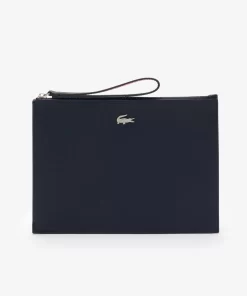 Lacoste Wallets & Small Leather Goods-Unisex Anna Pique Canvas Zip Clutch