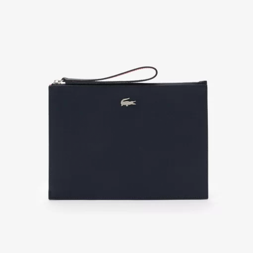 Lacoste Wallets & Small Leather Goods-Unisex Anna Pique Canvas Zip Clutch