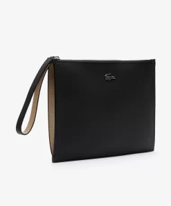 Lacoste Wallets & Small Leather Goods-Unisex Anna Pique Canvas Zip Clutch