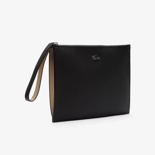 Lacoste Wallets & Small Leather Goods-Unisex Anna Pique Canvas Zip Clutch