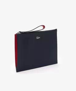 Lacoste Wallets & Small Leather Goods-Unisex Anna Pique Canvas Zip Clutch