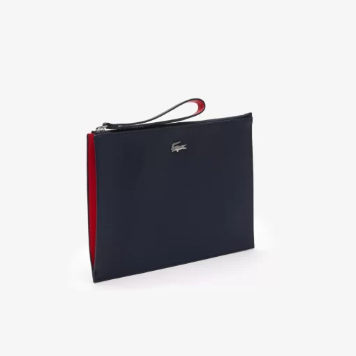 Lacoste Wallets & Small Leather Goods-Unisex Anna Pique Canvas Zip Clutch