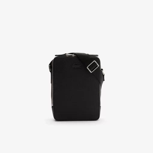 Lacoste Vertical Bags-Unisex Chantaco Matte Stitched Leather Vertical Camera Bag