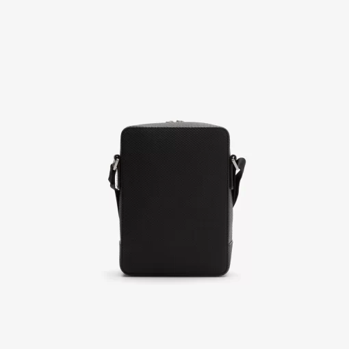 Lacoste Vertical Bags-Unisex Chantaco Matte Stitched Leather Vertical Camera Bag