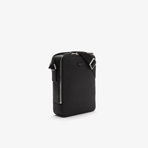 Lacoste Vertical Bags-Unisex Chantaco Matte Stitched Leather Vertical Camera Bag