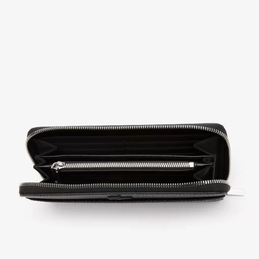 Lacoste Wallets & Small Leather Goods-Unisex Chantaco Zipped Embossed Pique Leather Large Wallet