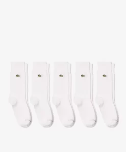 Lacoste Socks-Unisex High-Cut Organic Cotton Socks Five-Pack