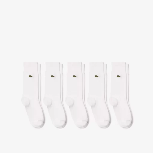 Lacoste Socks-Unisex High-Cut Organic Cotton Socks Five-Pack