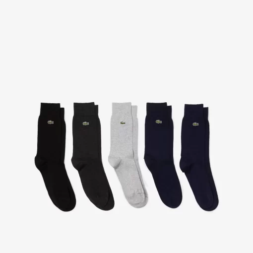 Lacoste Socks-Unisex High-Cut Organic Cotton Socks Five-Pack