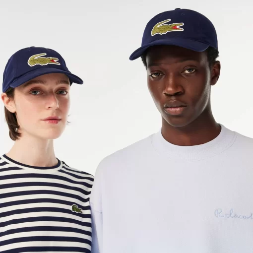 Lacoste Caps & Hats-Unisex Adjustable Organic Cotton Twill Cap