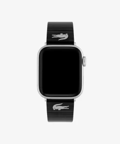 Lacoste Watches-Unisex Black Leather Apple Watch Strap