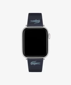 Lacoste Watches-Unisex Blue Leather Apple Watch Strap