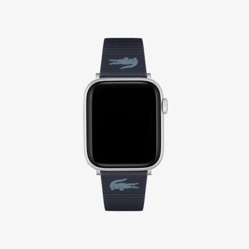 Lacoste Watches-Unisex Blue Leather Apple Watch Strap