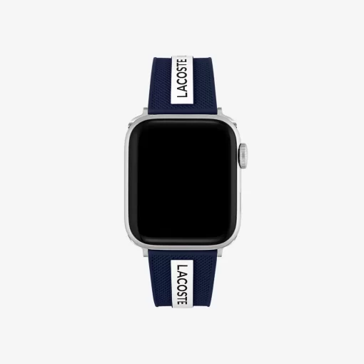 Lacoste Watches-Unisex Blue Silicone Apple Watch Strap