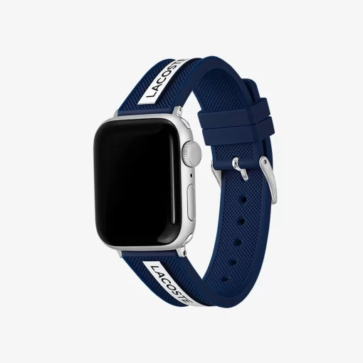 Lacoste Watches-Unisex Blue Silicone Apple Watch Strap