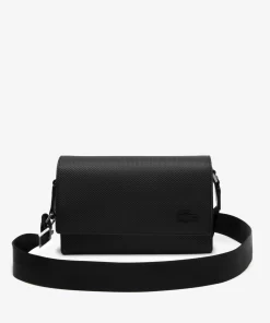 Lacoste Cross Body-Unisex Chantaco Calfskin Leather Flap Closure Bag