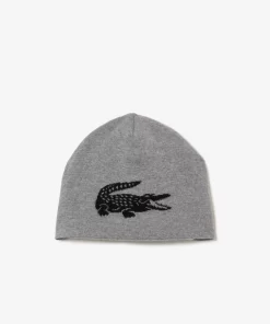 Lacoste Caps & Hats-Unisex Contrast Crocodile Reversible Beanie