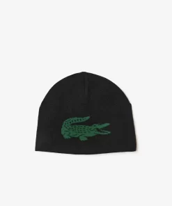 Lacoste Caps & Hats-Unisex Contrast Crocodile Reversible Beanie