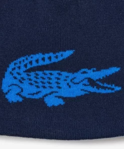 Lacoste Caps & Hats-Unisex Contrast Crocodile Reversible Beanie