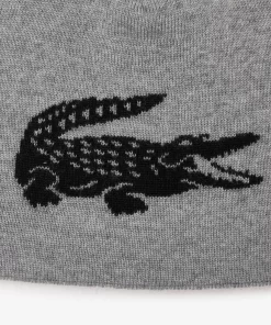 Lacoste Caps & Hats-Unisex Contrast Crocodile Reversible Beanie