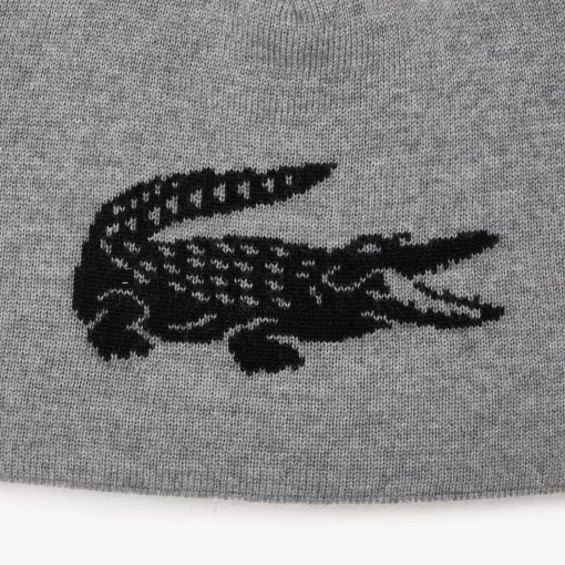 Lacoste Caps & Hats-Unisex Contrast Crocodile Reversible Beanie