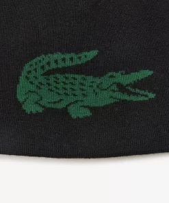 Lacoste Caps & Hats-Unisex Contrast Crocodile Reversible Beanie