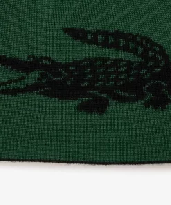 Lacoste Caps & Hats-Unisex Contrast Crocodile Reversible Beanie