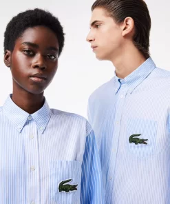 Lacoste Shirts & Tops-Unisex Large Crocodile Striped Cotton Shirt