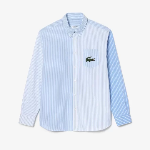 Lacoste Shirts & Tops-Unisex Large Crocodile Striped Cotton Shirt