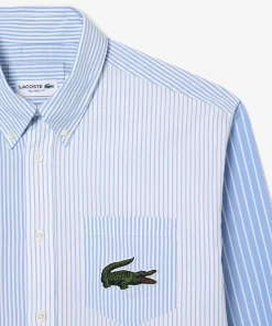 Lacoste Shirts & Tops-Unisex Large Crocodile Striped Cotton Shirt