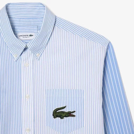 Lacoste Shirts & Tops-Unisex Large Crocodile Striped Cotton Shirt