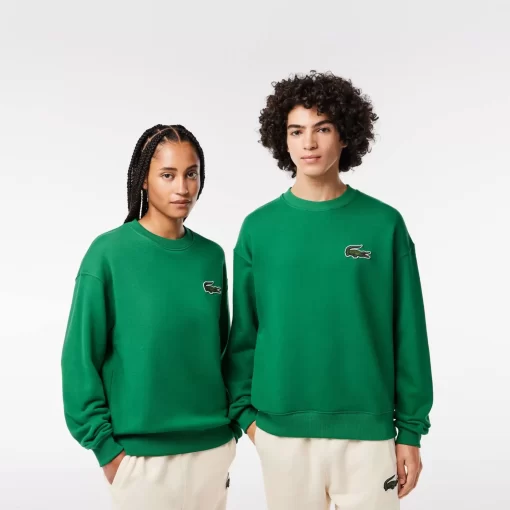 Lacoste Sweatshirts-Unisex Loose Fit Crocodile Badge Jogger Sweatshirt