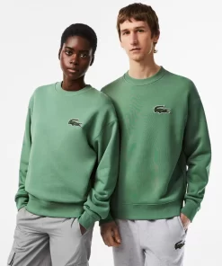 Lacoste Sweatshirts-Unisex Loose Fit Crocodile Badge Jogger Sweatshirt