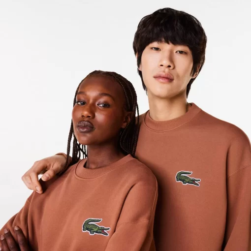 Lacoste Sweatshirts-Unisex Loose Fit Crocodile Badge Jogger Sweatshirt