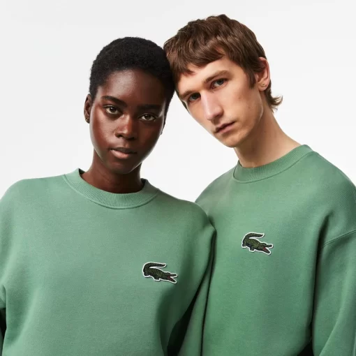 Lacoste Sweatshirts-Unisex Loose Fit Crocodile Badge Jogger Sweatshirt