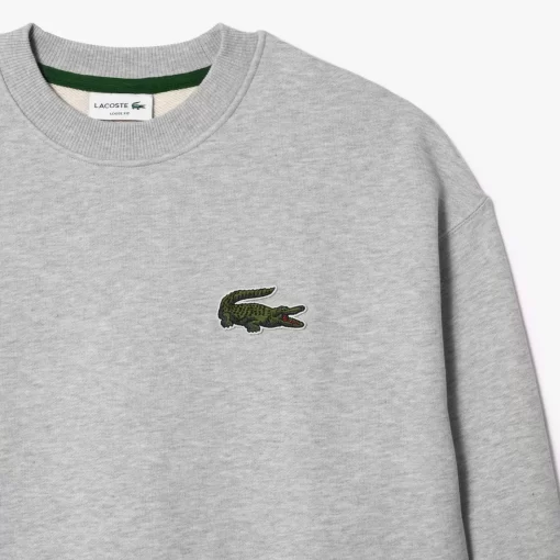 Lacoste Sweatshirts-Unisex Loose Fit Crocodile Badge Jogger Sweatshirt