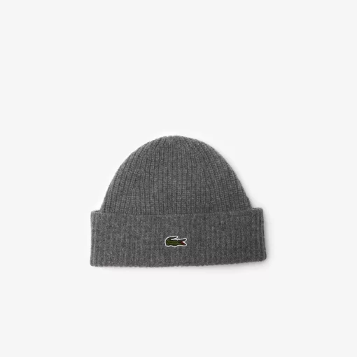 Lacoste Caps & Hats-Unisex Ribbed Wool Beanie