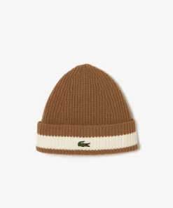 Lacoste Caps & Hats-Unisex Ribbed Wool Beanie