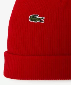 Lacoste Caps & Hats-Unisex Ribbed Wool Beanie