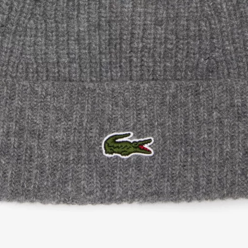 Lacoste Caps & Hats-Unisex Ribbed Wool Beanie