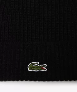 Lacoste Caps & Hats-Unisex Ribbed Wool Beanie