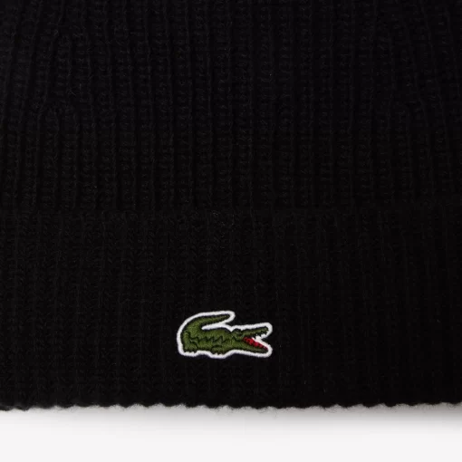 Lacoste Caps & Hats-Unisex Ribbed Wool Beanie