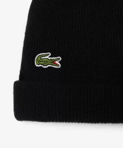 Lacoste Caps & Hats-Unisex Ribbed Wool Beanie